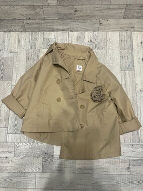 So cute!  BabyGAP Tan Short Trench Coat with Rosette Accent size 4T!